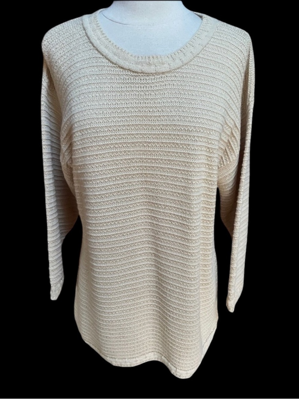 Vintage JJ‎ Browne Beige Gold Metallic Sweater